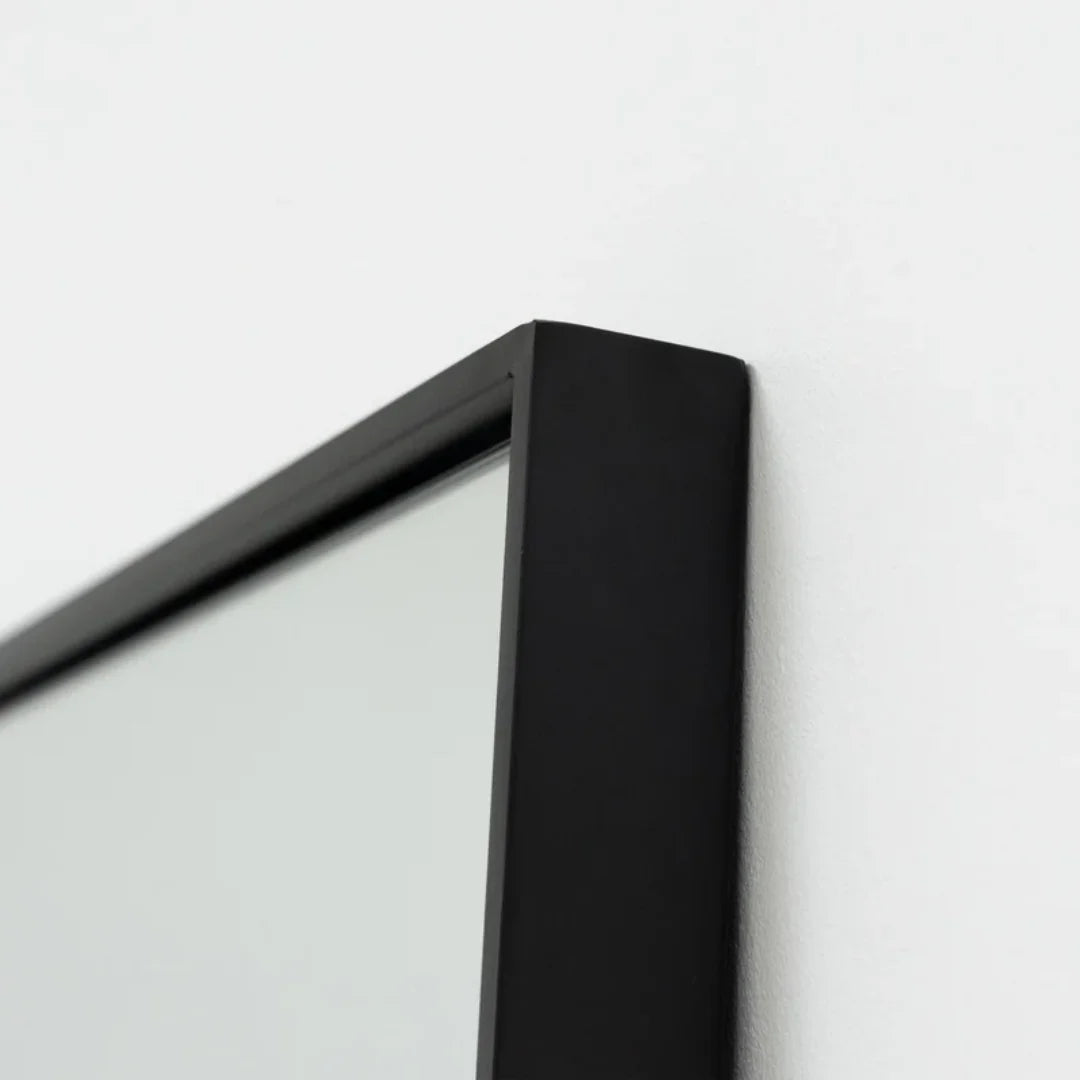 Theo - Grand Miroir Industriel Autoportant en Métal Noir 200x100 cm