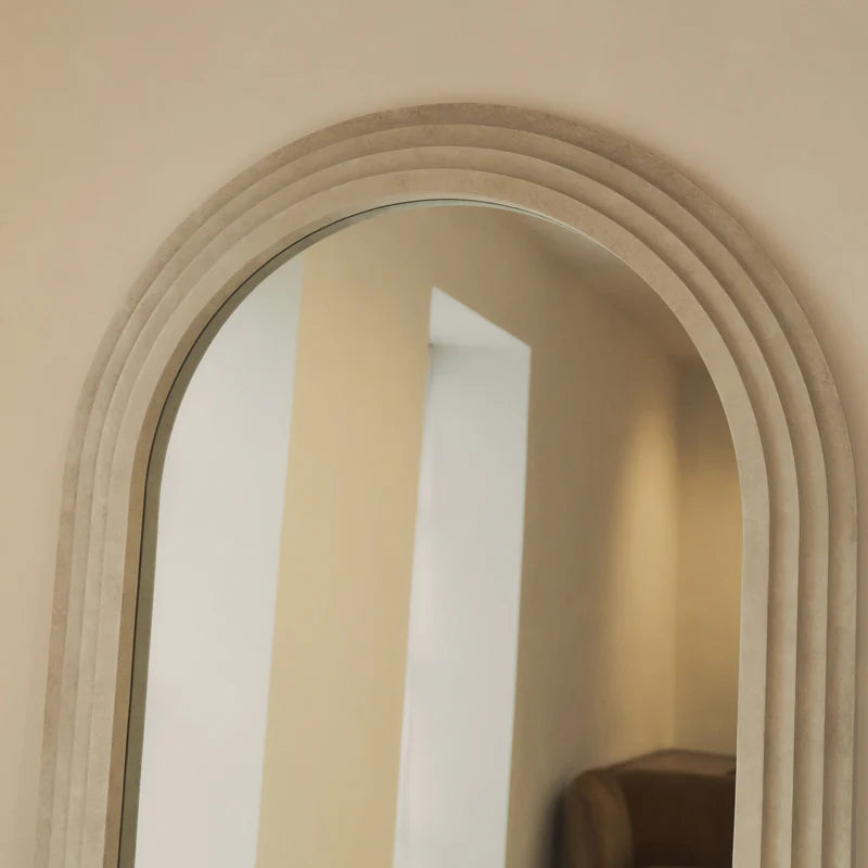 Miroir Arche Luciana Plein Pied Effet Béton 200x100 cm