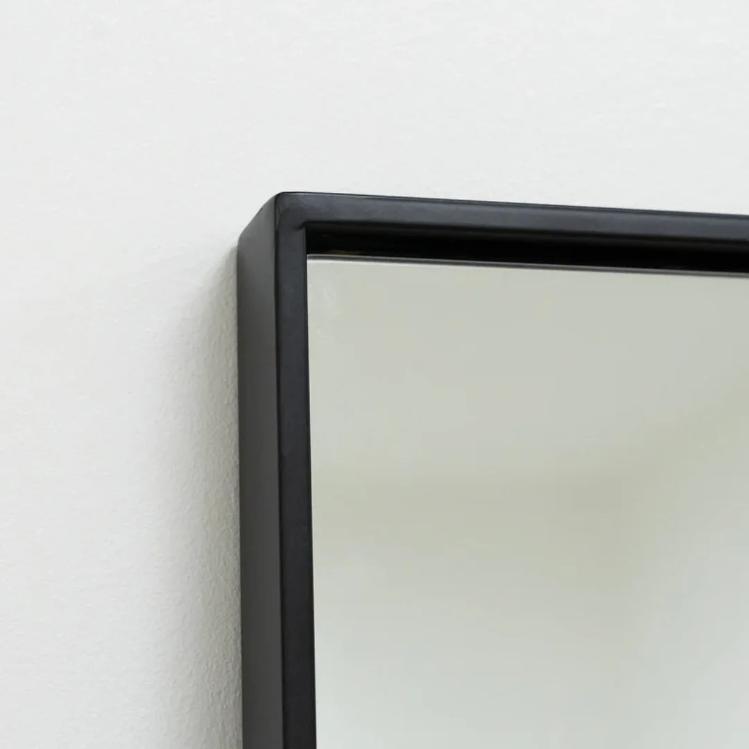 Theo - Grand Miroir Industriel Autoportant en Métal Noir 200x100 cm