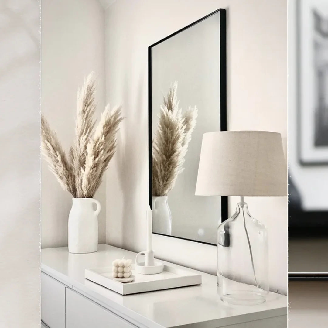 Theo Miroir Mural Rectangulaire Cadre Métal Noir 90x60 cm